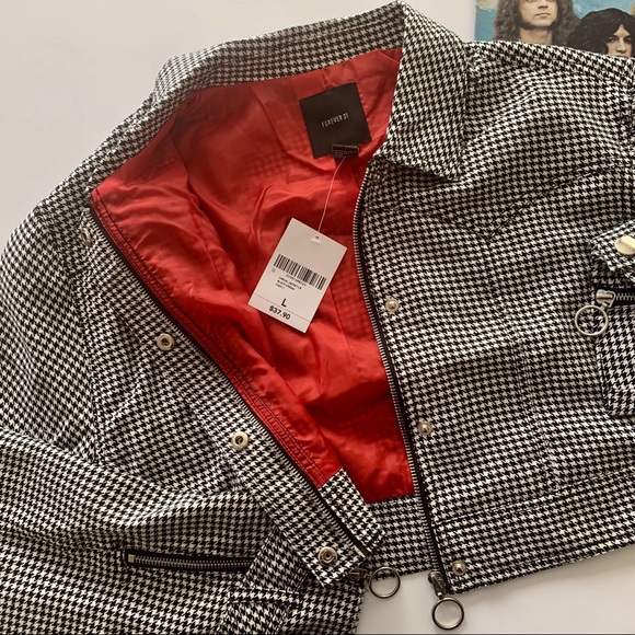 Forever 21 Jackets & Blazers - Forever 21 | Houndstooth Boxy Cropped Jacket